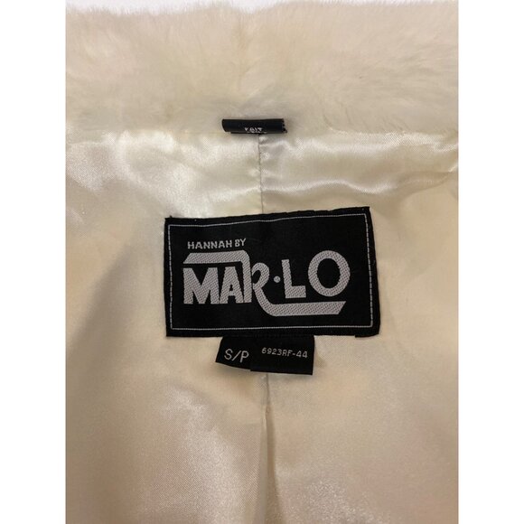 Hannah By Marlo Womens Faux Fur Coat S/P Off-White Ivory Long Winter Jacket - Picture 2 of 7